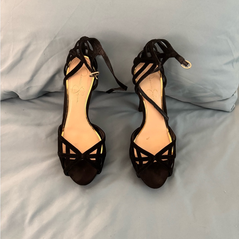 Elegant Black Strappy Heels